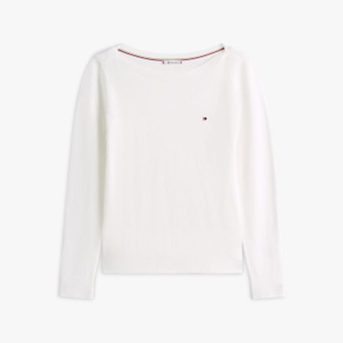 Suéter Tommy Hilfiger Em Jersey Stitch Com Gola Canoa