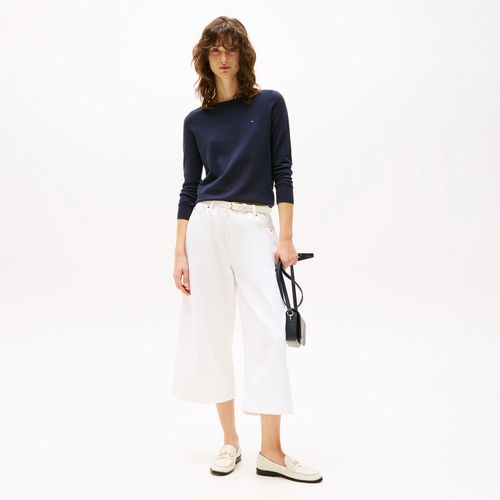 Suéter Tommy Hilfiger Em Jersey Stitch Com Gola Canoa