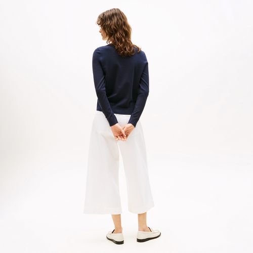 Suéter Tommy Hilfiger Em Jersey Stitch Com Gola Canoa