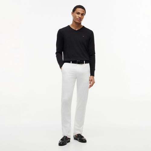 Suéter Tommy Hilfiger Essential De Algodão Com Gola V