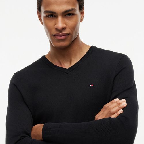 Suéter Tommy Hilfiger Essential De Algodão Com Gola V