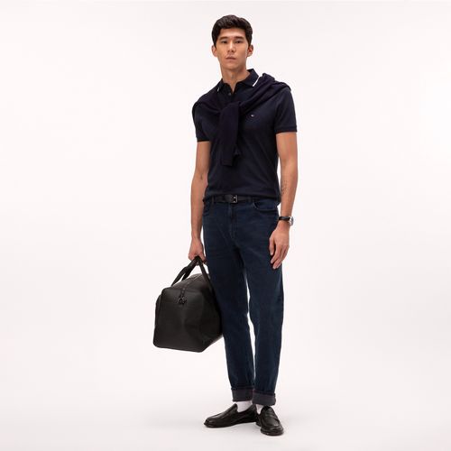 Polo Tommy Hilfiger Em Algodão Liquido Com Detalhe Frisos