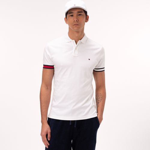 Polo De Malha Interlock De Modelagem Justo Com Detalhes Nas Pontas
