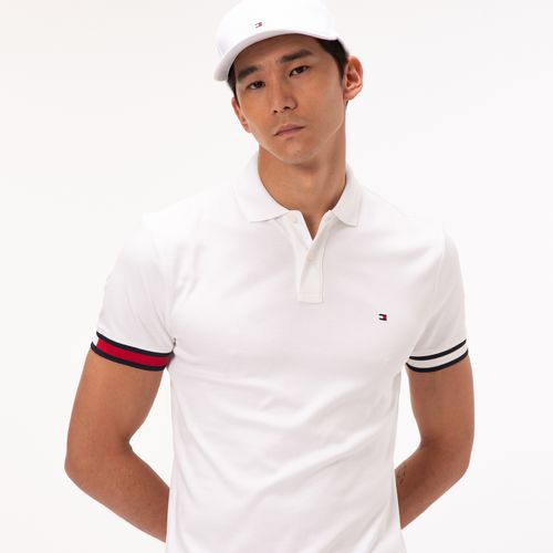 Polo De Malha Interlock De Modelagem Justo Com Detalhes Nas Pontas