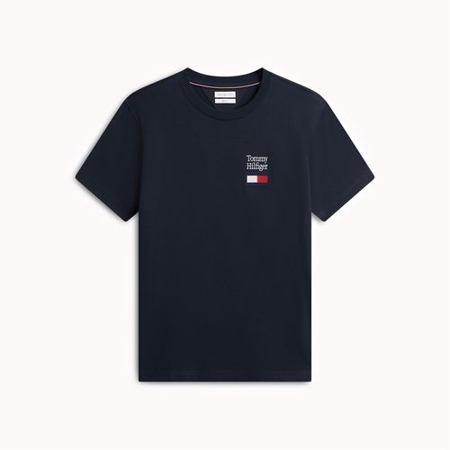 Camiseta De Gola Redonda Em Malha Com Bordado Do Logotipo