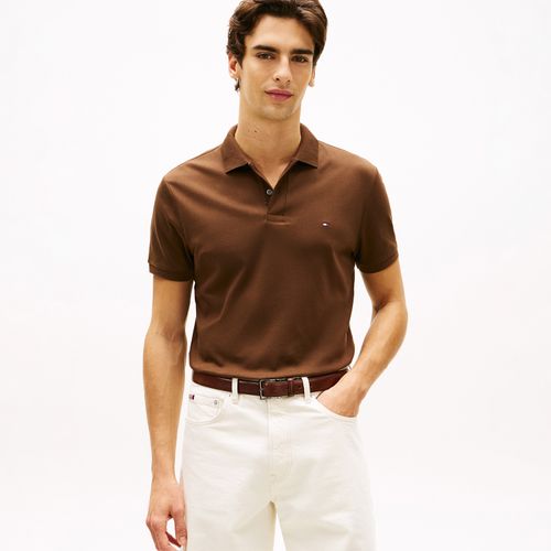 Polo De Modelagem Regular Com Bordado Da Bandeira