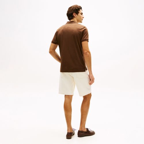 Polo De Modelagem Regular Com Bordado Da Bandeira