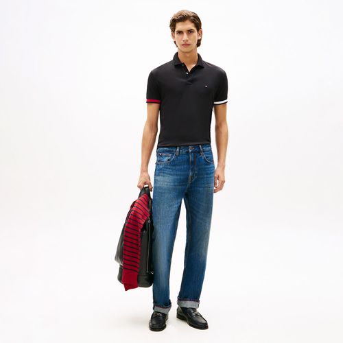 Polo De Malha Interlock De Modelagem Justo Com Detalhes Nas Pontas
