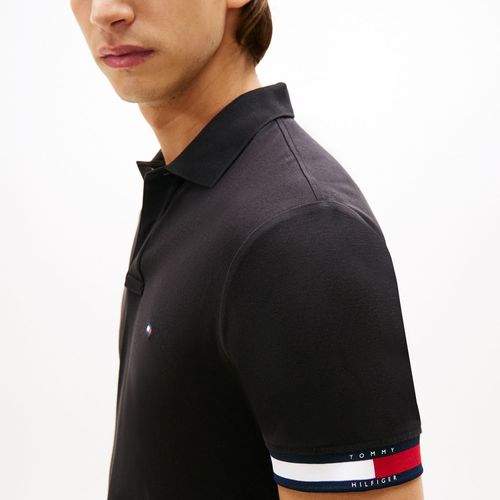 Polo De Malha Interlock De Modelagem Justo Com Detalhes Nas Pontas